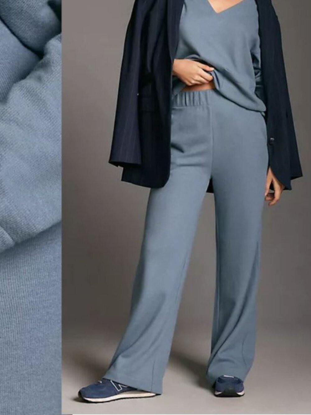 Daily Practice by Anthropologie - Sweater Pants Ribbed Pockets | XS | Gray Blue